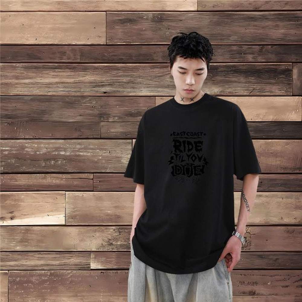 2024 DIY Men T Shirts Street Men Tshirts letter Comfortable Breathable 230g 100% Cotton Cartoon Printing L-4XL Wear