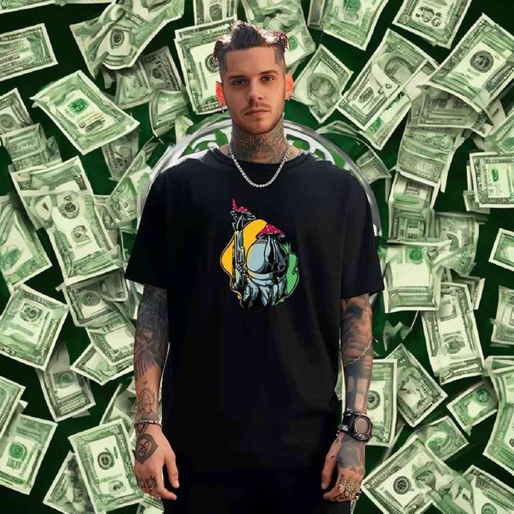 DIY T-Shirts for Men Home Outdoor Tshirts universe Loose Breathable Crew Neck 230g 100% Cotton Custom Print Oversized Clothings