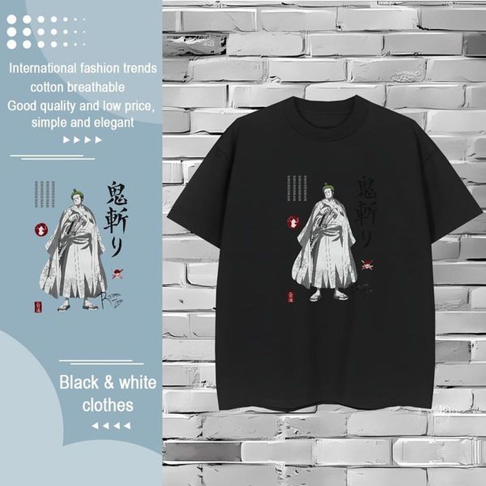 DIY T-Shirts for Men ONE PIECE Short Sleeve O-Neck 230g Cotton Men Tees Beach Plus Size Custom Free Shipping Top Tees