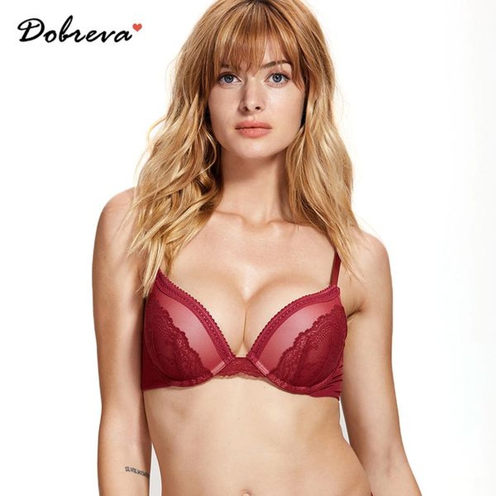dobreva womens sexy underwire lace bra mesh lined brassiere bralette