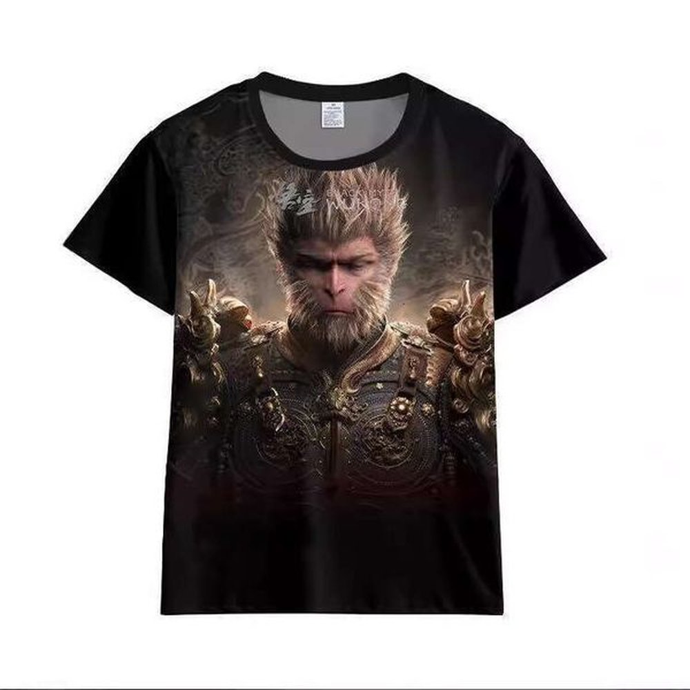 Domestic 3A game black myth. Wukong China-Chic printed mens womens t-shirts Chinese cool and versatile short sleeved shirt