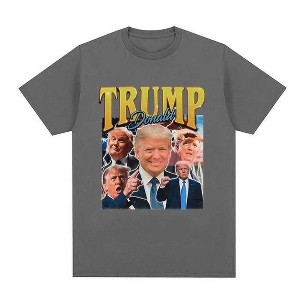 Donald Trump graphic T-shirt mens and womens fashion retro short sleeved T-shirt cotton soft casual T-shirt X241107