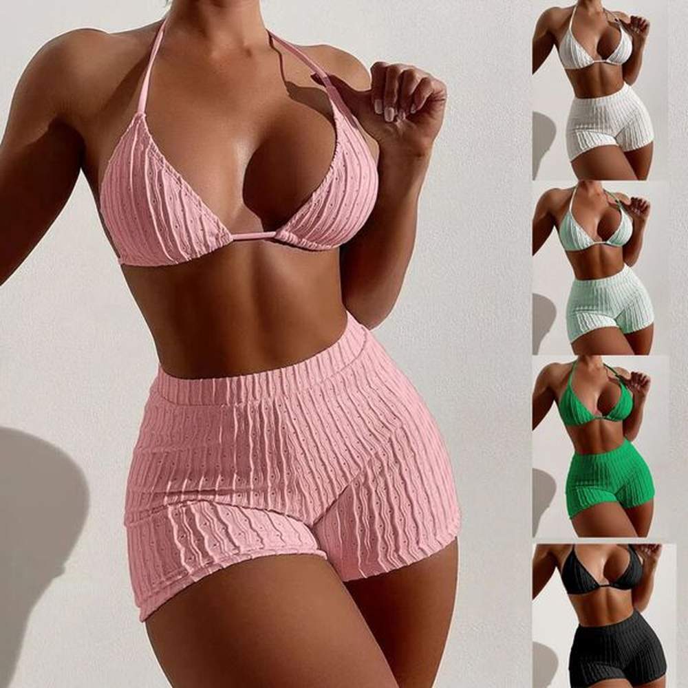 dongdu sexy womens designers bikinis sets clear strap shape swimsuits