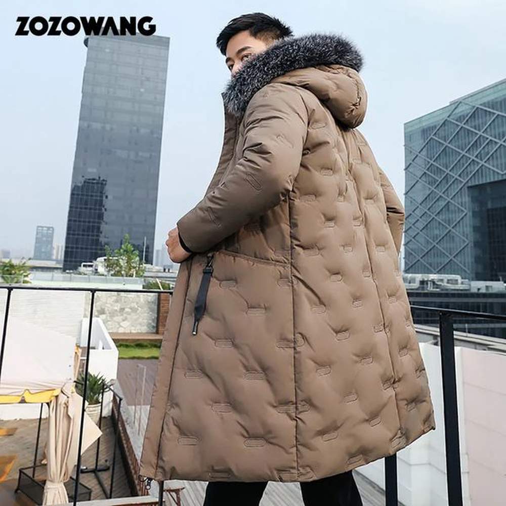 Down jacket mens winter jacket mens fashion thick warm Parkas fur white duck down jacket casual mens waterproof down jacket 241007