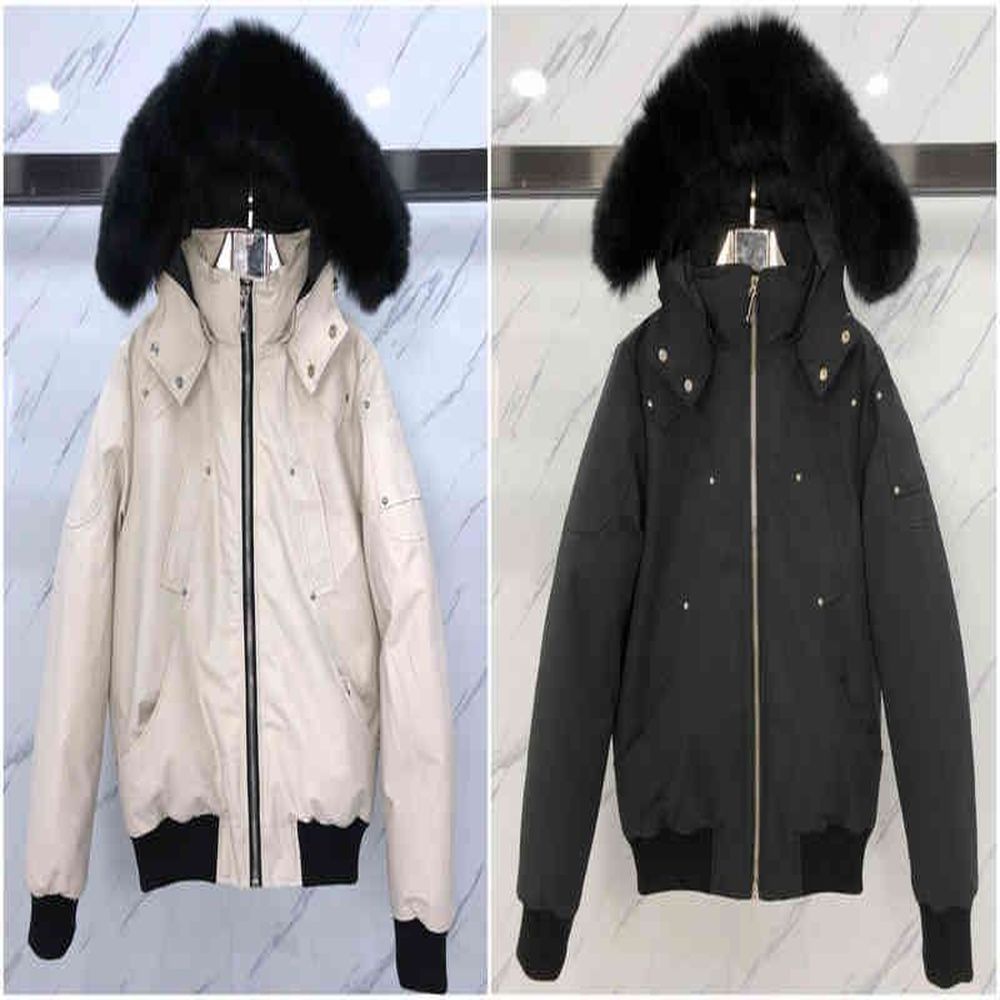 Down Parkas jacket fur collar parka winter waterproof white duck coat cloak men and women couples moose version to keep