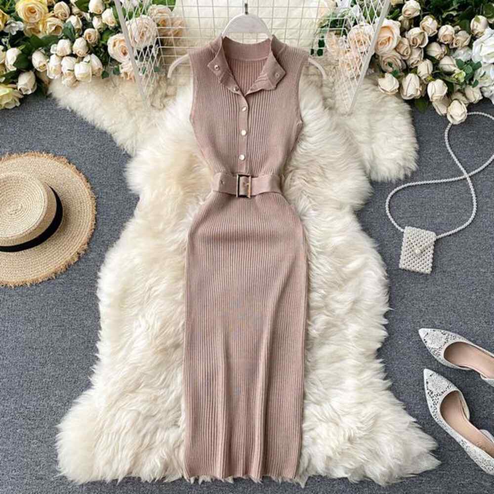dress womens new buckle lace up waist and lifting