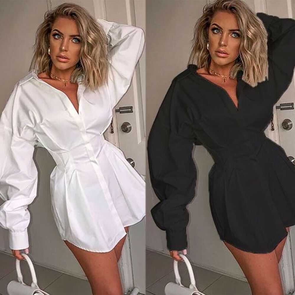 early autumn new ladies women deep v neck long