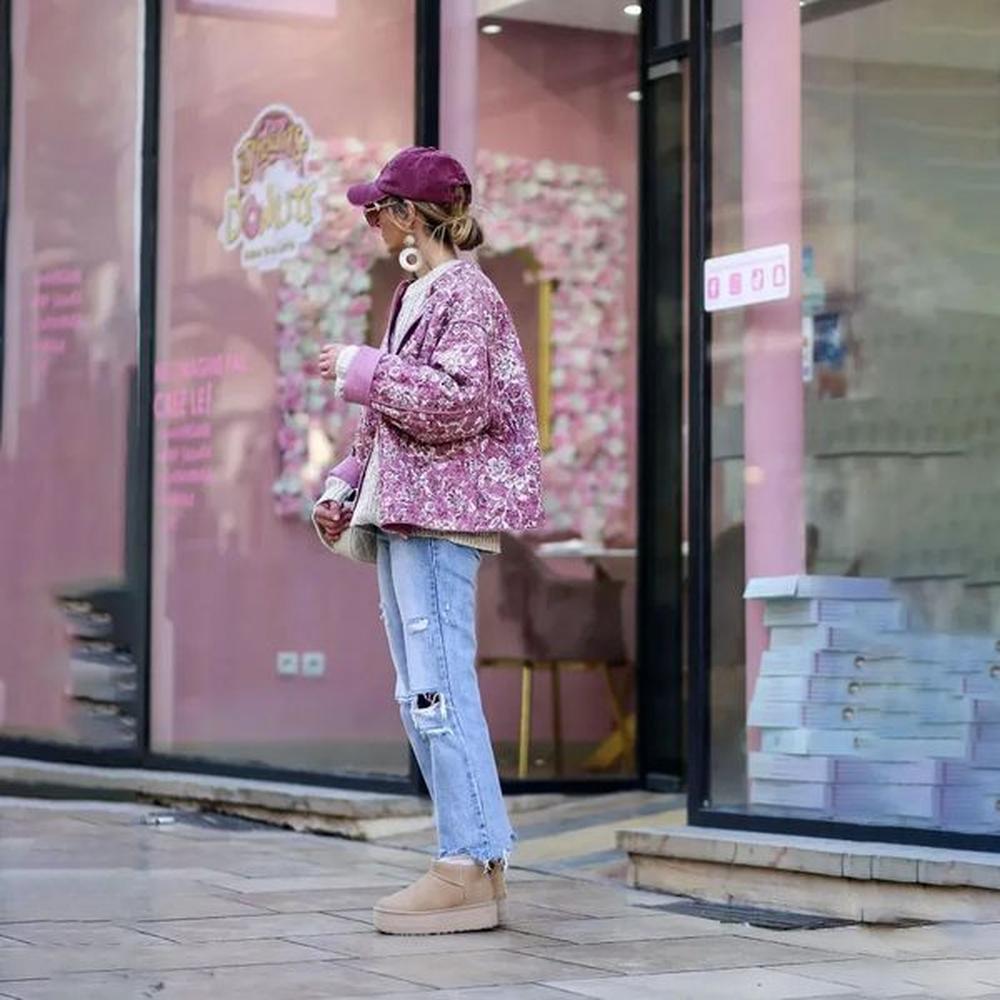 early autumn womens elegant printed quilted coat womens single breasted