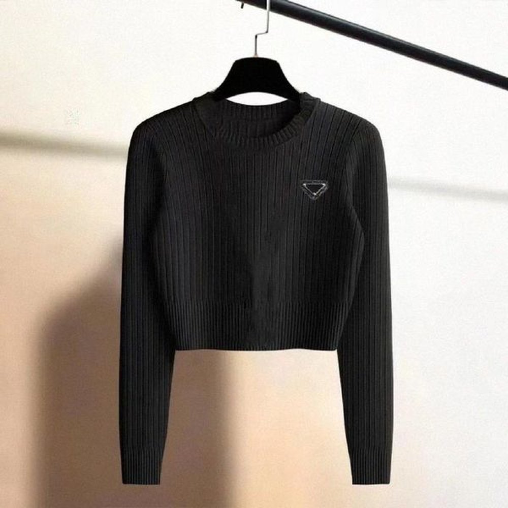 early spring new longsleeved sweater top short temperament slim