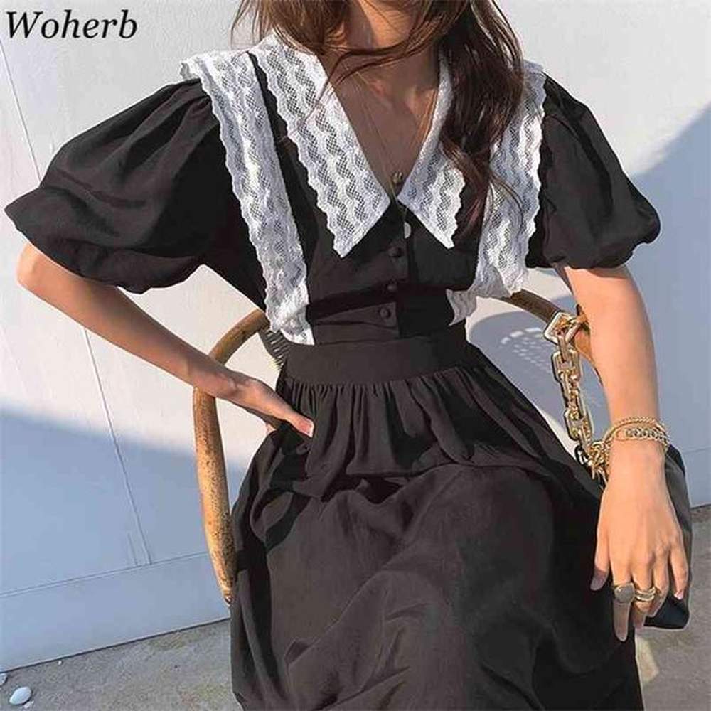 elegant dress woman summer chic robe lace patchwork maxi dresses