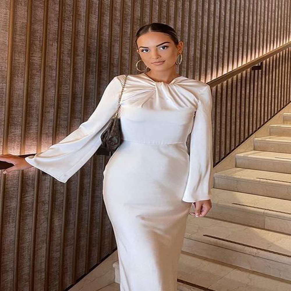 elegant knot satin maxi dress for women backless cut out