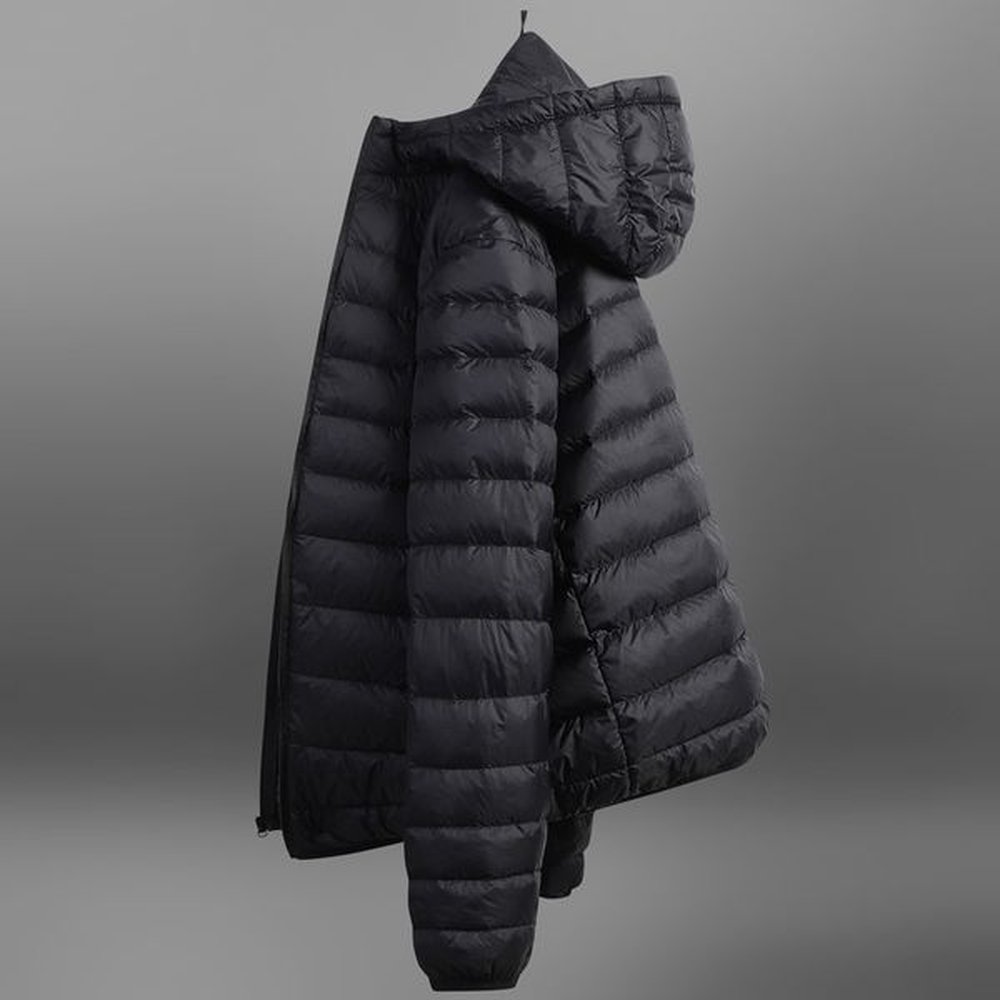 Elegant Men's Cold Weather Jacket Featuring Thermal Cotton Fabrication, Soft Cashmere Blend, and Secure Zipped Collar Closure