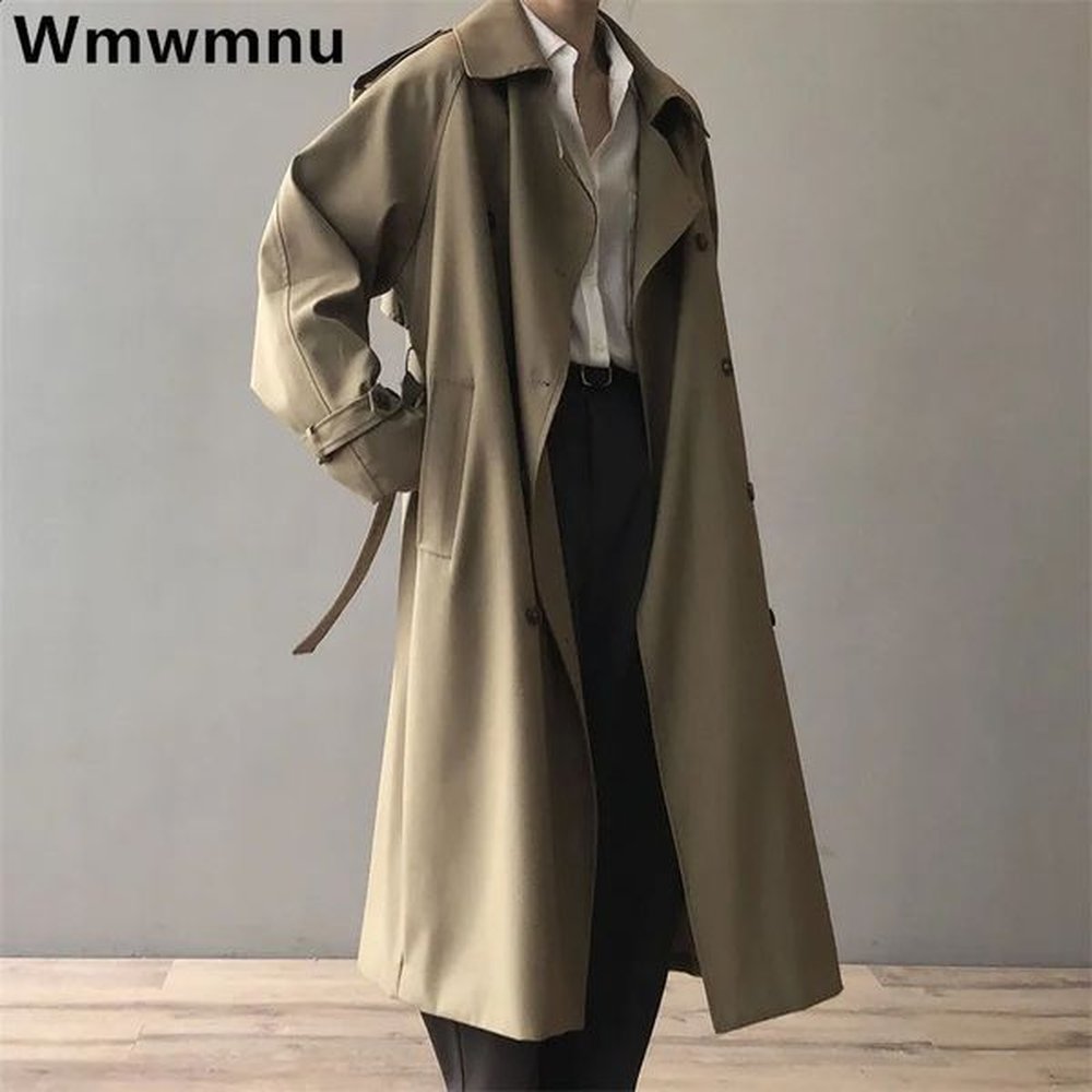 elegant office ladies trench coats casaco korean chic belt high