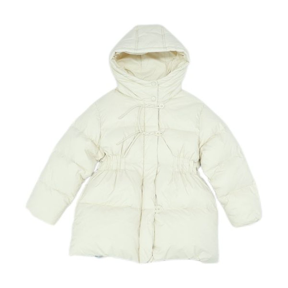 elegant puffer jacket with hood windproof white duck down for