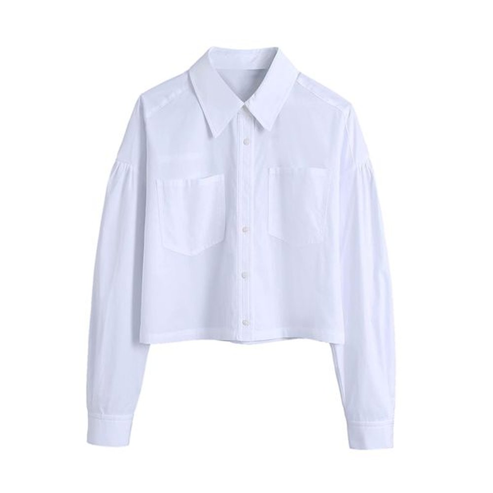 elegant women turn down collar shirts fashion ladies pocket shorts