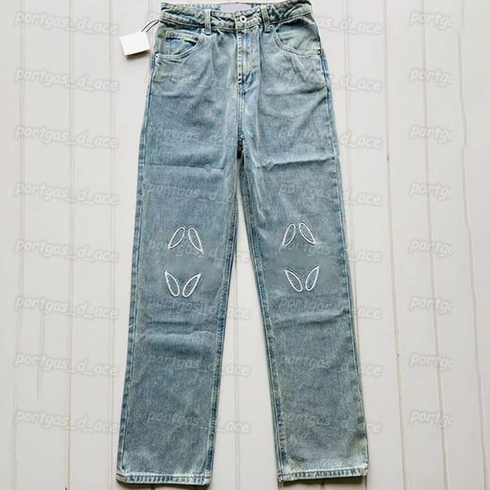 embroidered women denim pants fashion nine length blue jeans trousers