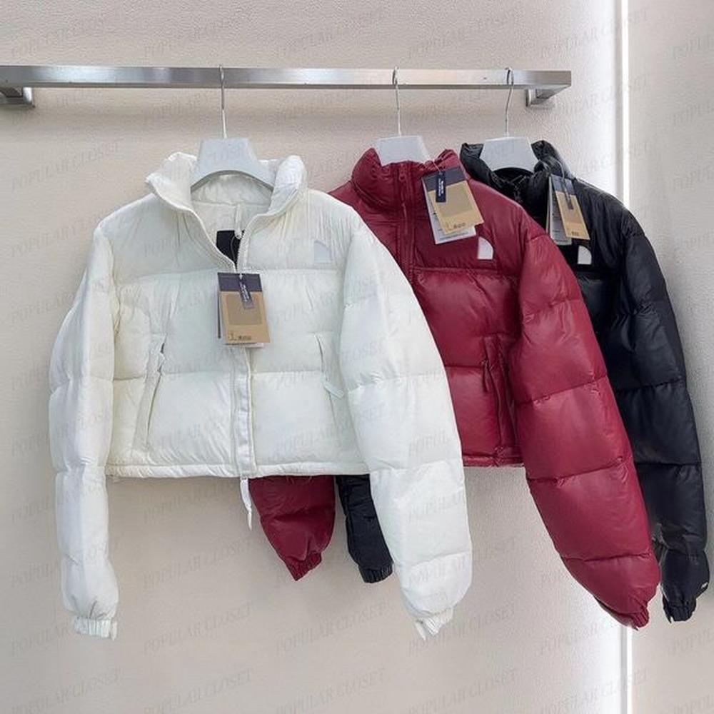 embroidery north womens short down jackets designer classic red winter