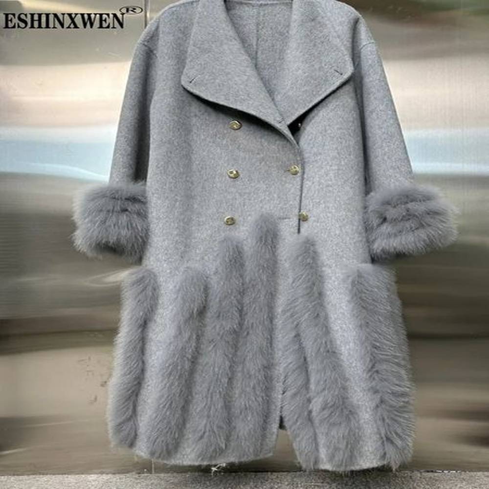 eshin double sided cashmere female hair long winter woolen fur