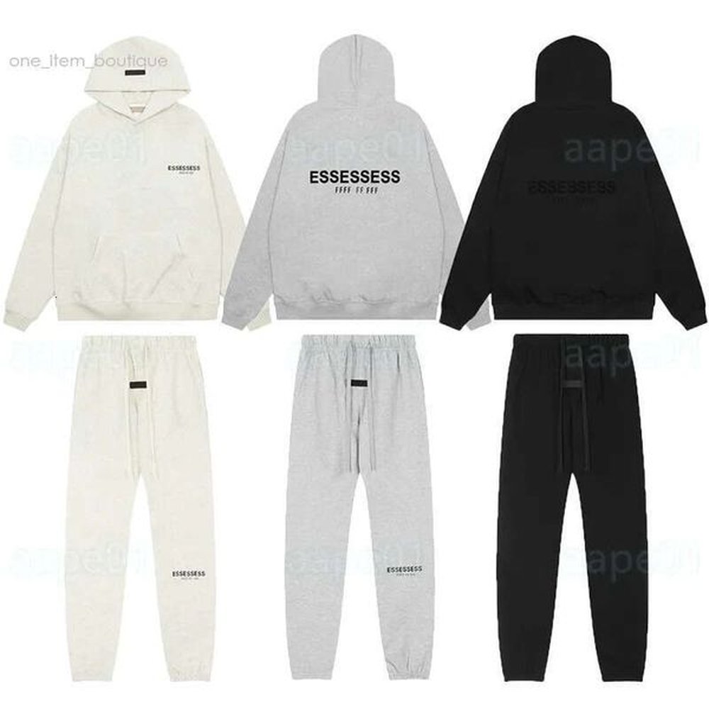 Essetials Hoodie Designer Hooded Hoodie Silicone Letter Sweater Essentaial Sweatshirt Skateboard Hip Hop Clothing Womens Essientals Sweatshi