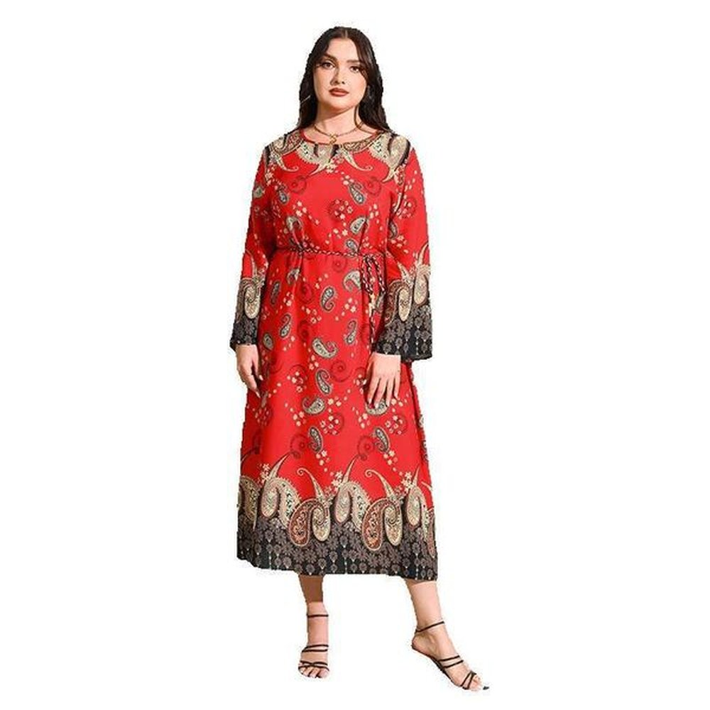 ethnic style american hot selling oversized sleeved paisley long dress
