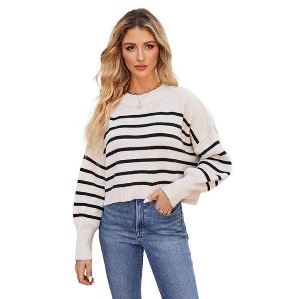 europe and american short casual pullover sweater for women solid
