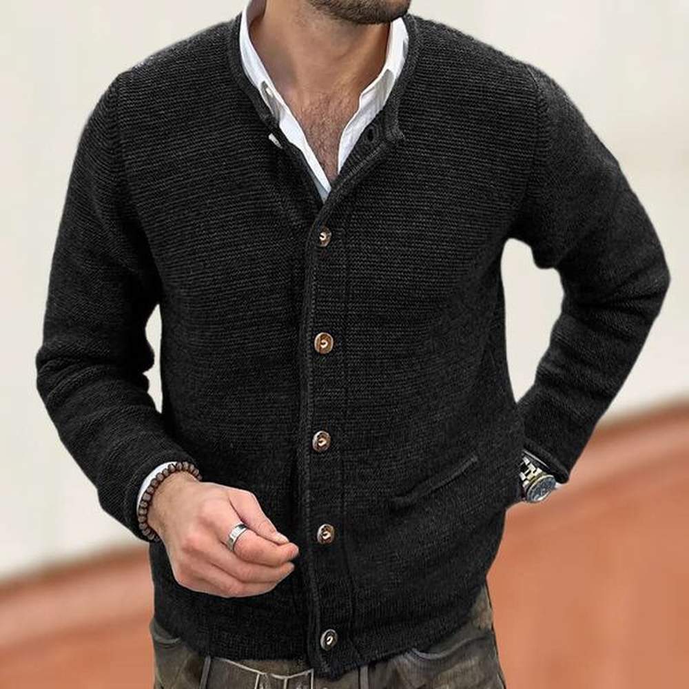 European American Knitted Cardigan Slim Fit Long Sleeved Sweater Jacket For Autumn And Winter New Fashion Plus Men's Clothing