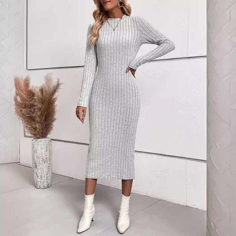 european american spring autumn knitted jacquard tight sexy hip hing