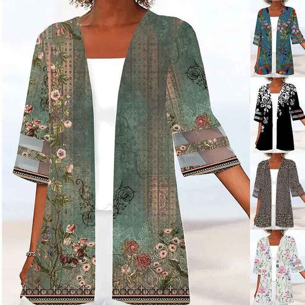 european american womens spring and summer positioning printed mid sleeve