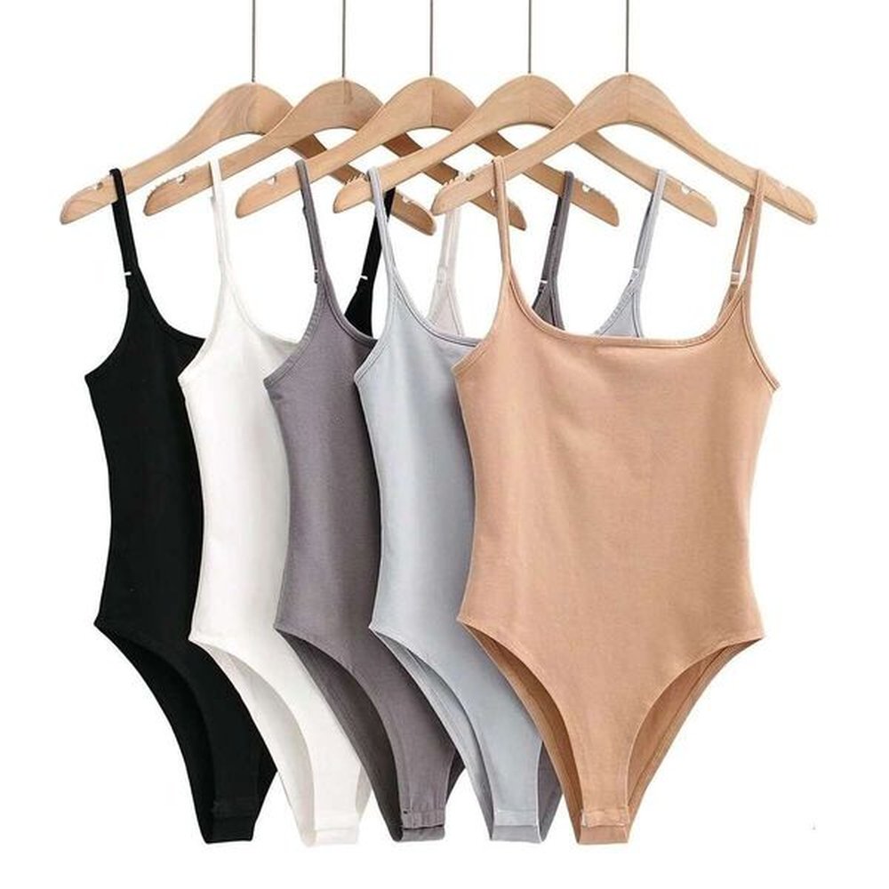 european and american ins summer uneck elastic slim fit jumpsuit