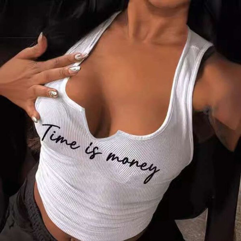 european and american sexy letter printed dress womens brand sleeveless
