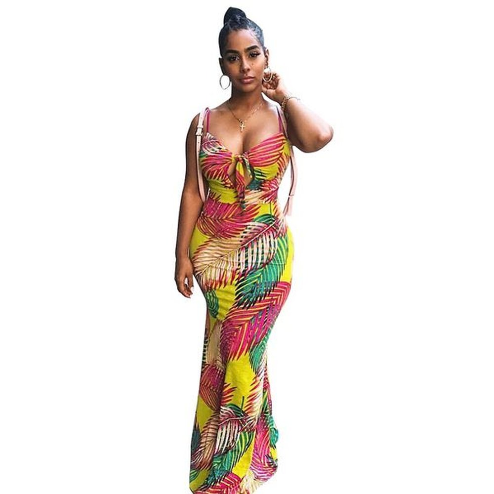 european and american womens summer new boho print dress