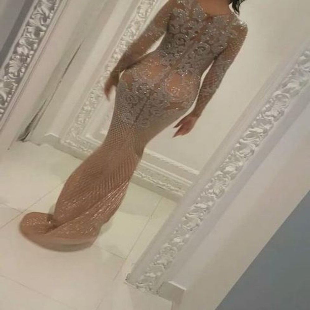 evening dress yousef aljasmi labourjoisie beads embroidery long sleeve mermaid