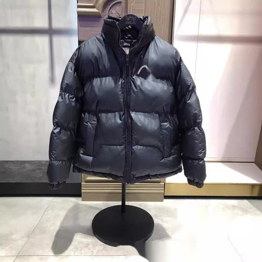 Evisue Down Parkas Mens Fashion Autumn/Winter New Mens High Quality Gold Thread Embroidered Seagull Trend Letter Warm Coat Cotton Robe Versa