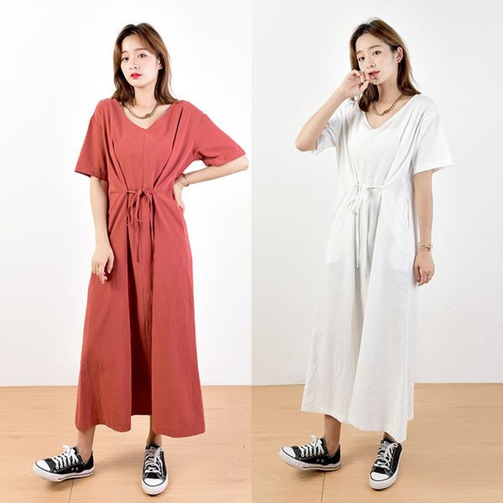 f japanese lazy front and back twowear summer new solid