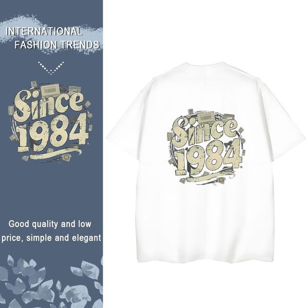 Factory Direct Casual Men Tees letter Breathable Short Sleeve 230g 100% Cotton Man T Shirts Soft Cartoon Printing L-4XL Tops
