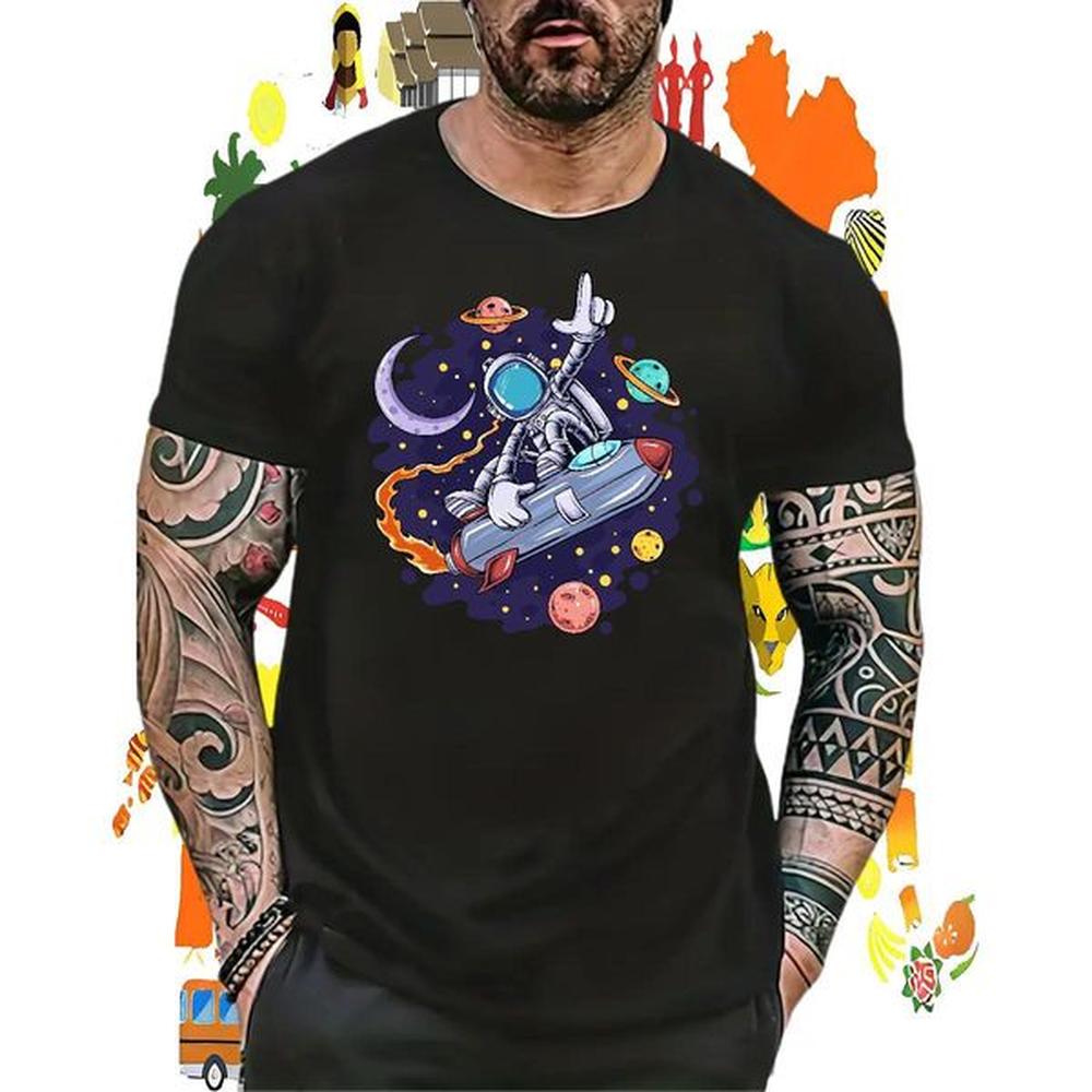Factory Direct Men Tshirts 230g Pure Cotton Sport universe Breathable Short Sleeve T Shirt For Man Cool Design Oversized 3XL 4XL Top Tees