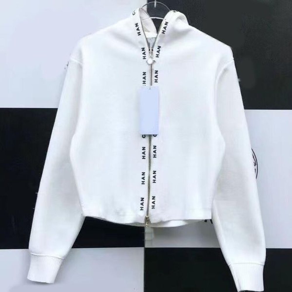 fall designer women knits highend luxury black and white hooded