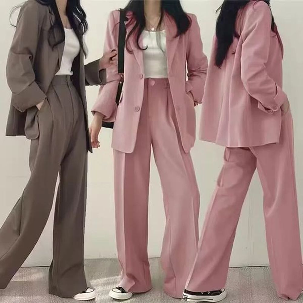fall fashion long sleeve blazer mujer pant sets blazers women