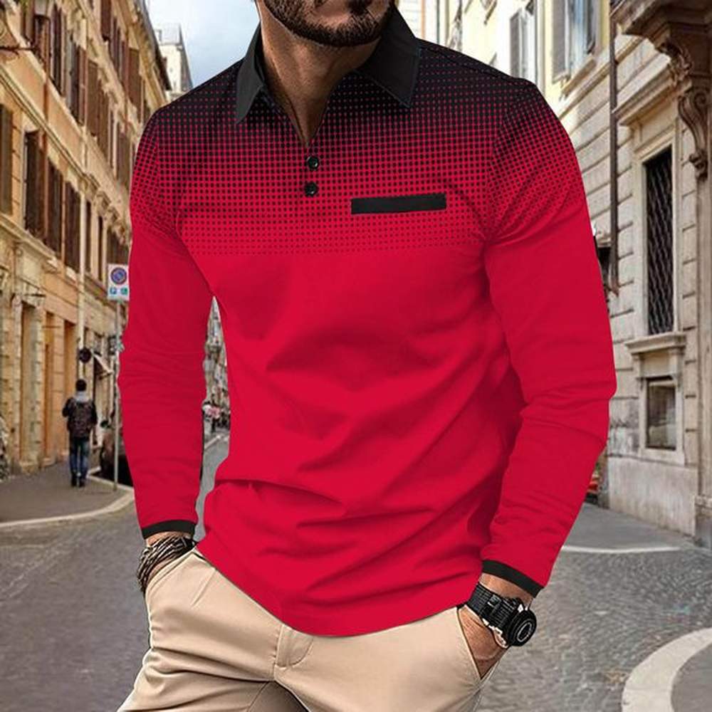 2025 Fall Polka Dot Print Shirts Men Long SSleeved t-Shirts Men's Polo Shirt Printing Polo Desinger fashion poloshirt autumn tops