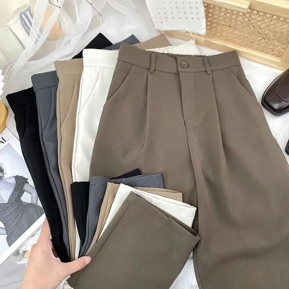 fall spring black set hare pants fashion elastic high waist