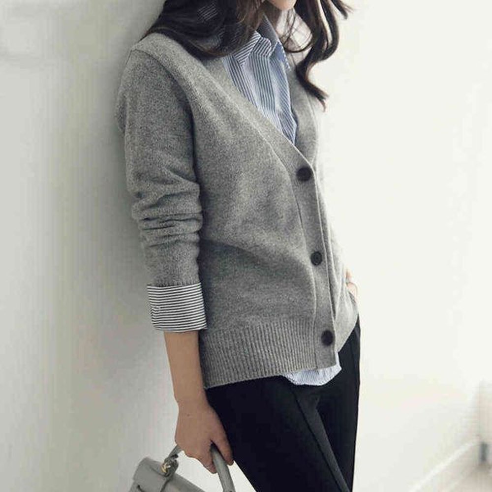 fall winter clothes thick cashmere sweaters women vneck cardigan female
