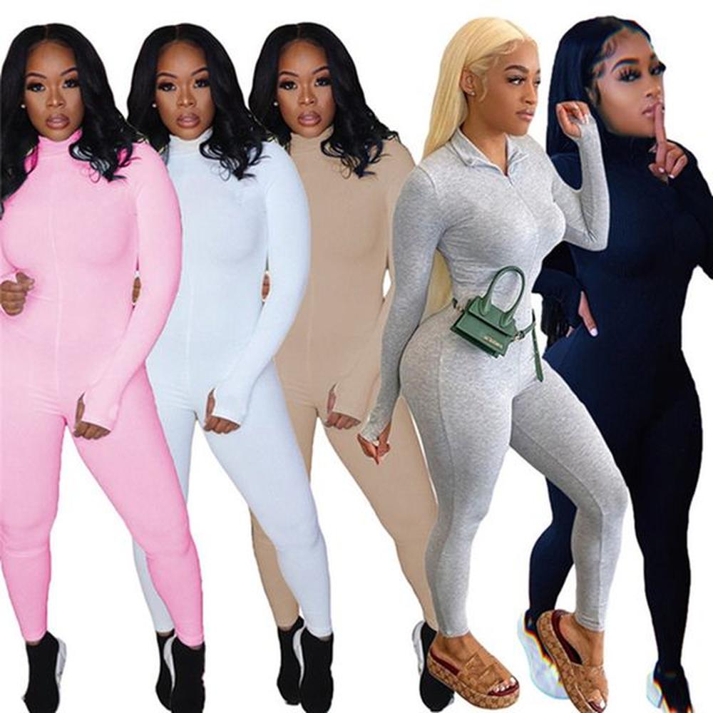 fall winter clothing women jumpsuits skinny bodysuits sexy long sleeve