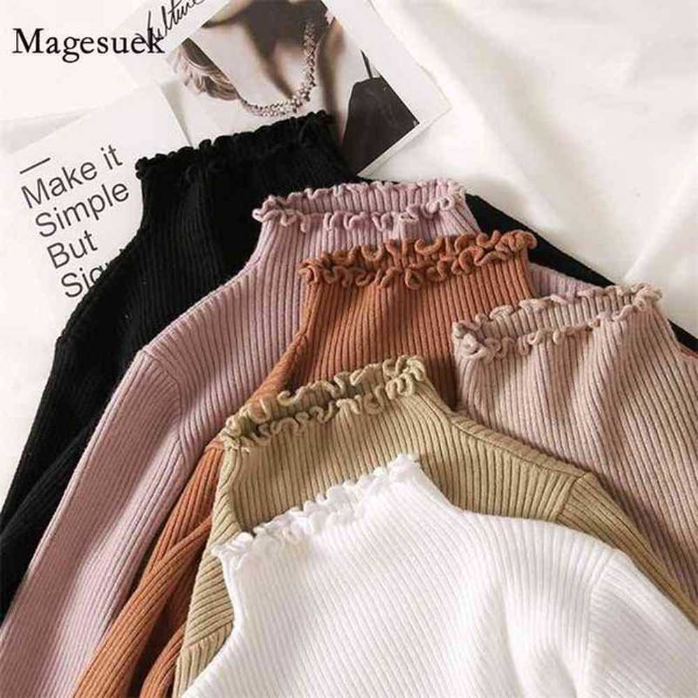 fall winter fashion high elastic solid sexy knitted pullovers slim
