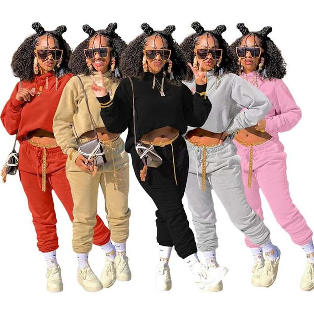 fall winter jogging suits women fleece tracksuits long sleeve hooded