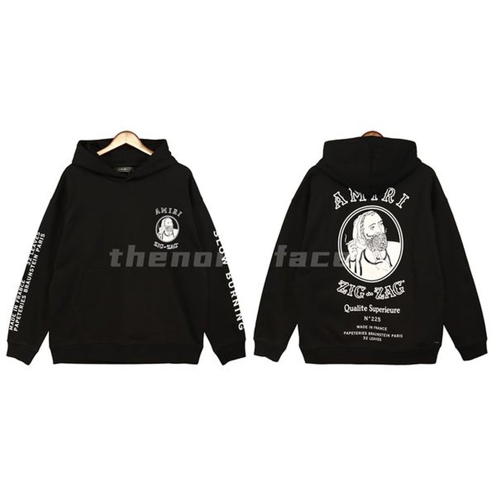Fashion Brand Design Mens Hoodie Luxury Beard Letter Print Long Sleeve Sweater Loose Pullover Crew Neck Top Black