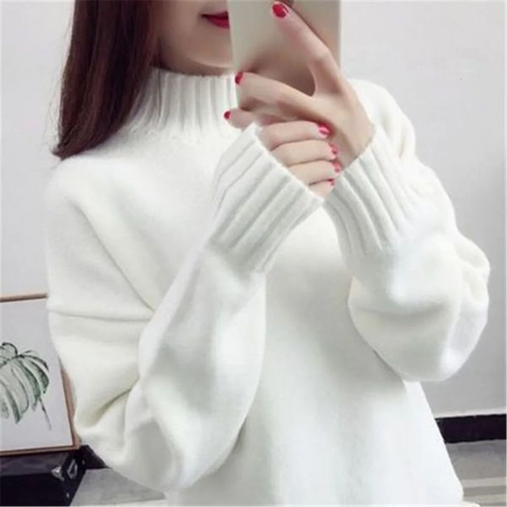 fashion cashmere turtleneck sweater women autumn winter pullover jumper