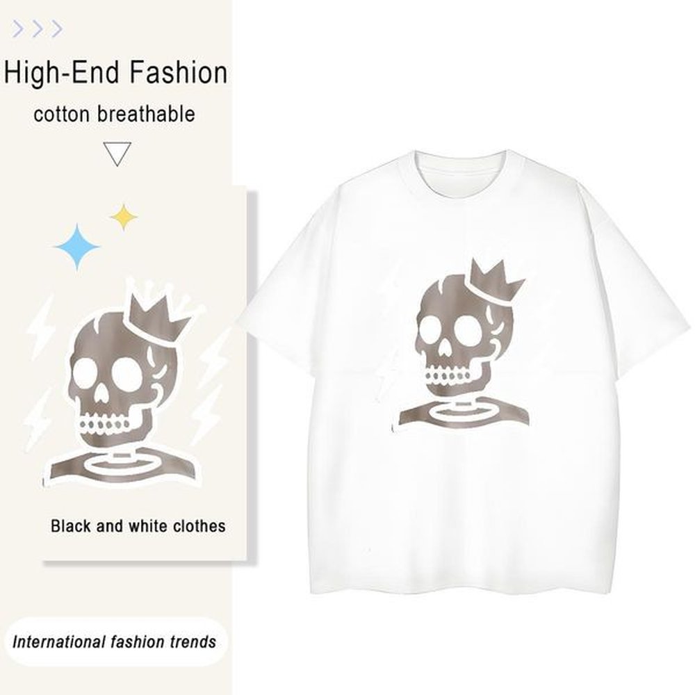 fashion casual t shirt g pure cotton round neck short
