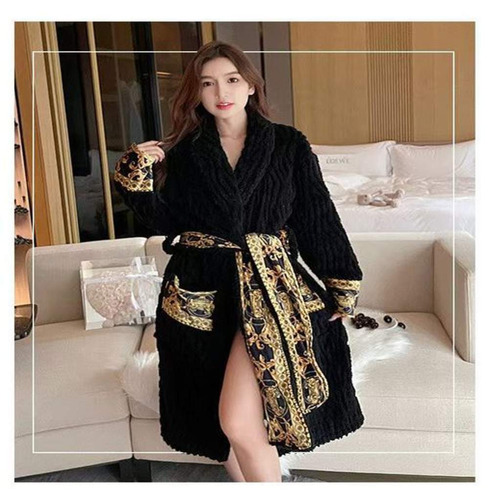 fashion correct youth men women bathrobe sleepwear long robe designer
