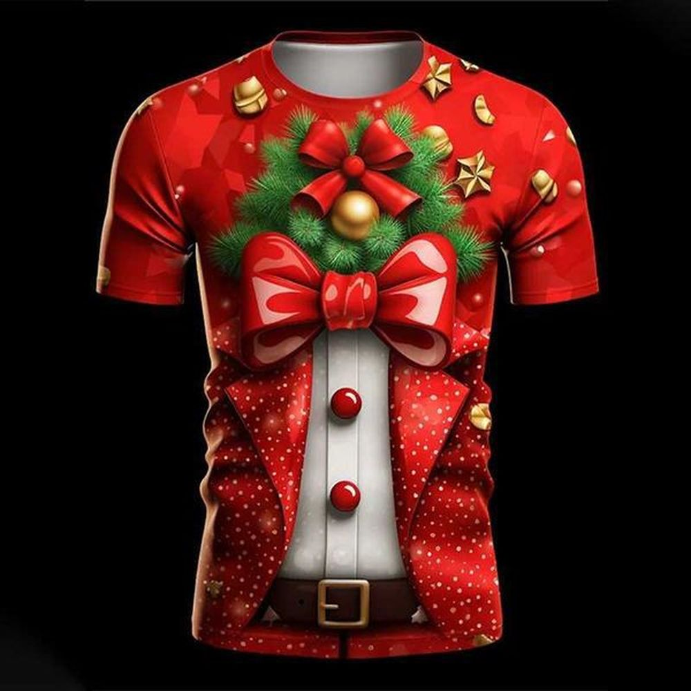 Fashion 3D Merry Christmas Printing T Shirt Santa Claus Xmas Graphic T-shirts For Men Kids Short Sleeves Unisex Harajuku Top TeeXJ241223