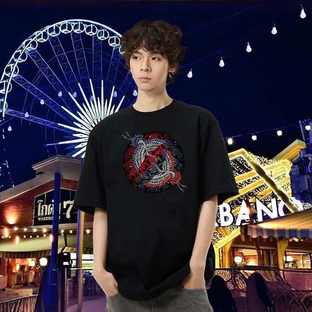 Fashion Design Mens T Shirts 230g Cotton eagle Street Wear Breathable Crew Neck Wholesale Tshirt for Man Woman Customized Print